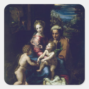 De Heilige Familie c.1518 Vierkante Sticker