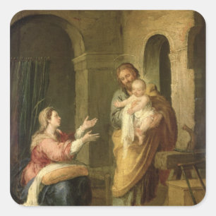 De Heilige Familie, c.1660-70 Vierkante Sticker