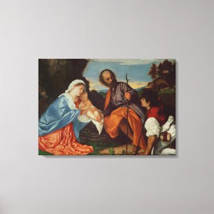 De Heilige Familie en een Shepherd, c.1510 Canvas Afdruk