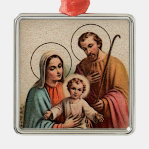 De Heilige Familie - Jezus, Mary en Joseph Metalen Ornament