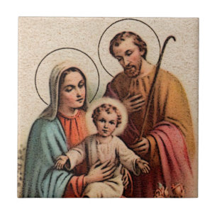De Heilige Familie - Jezus, Mary en Joseph Tegeltje
