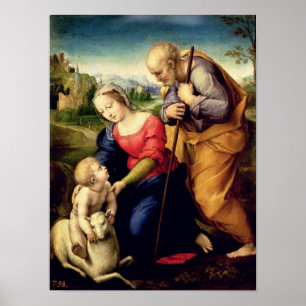 De Heilige Familie met een Lamb, 1507 Poster