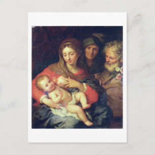 De Heilige Familie met Elizabeth (olie op het pane Briefkaart