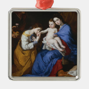 De heilige Familie met Heiligen Anne en Catherine Metalen Ornament