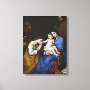De Heilige Familie met Saints Anne en Catherine Canvas Afdruk