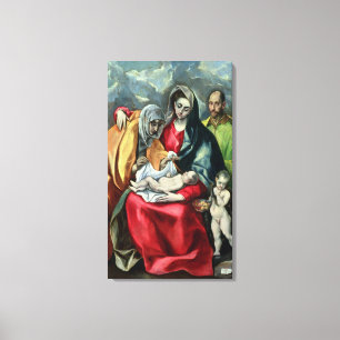 De Heilige Familie met St. Elizabeth, 1580-85 Canvas Afdruk