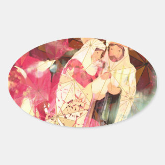 "De Heilige Familie" ~ Ovale Sticker