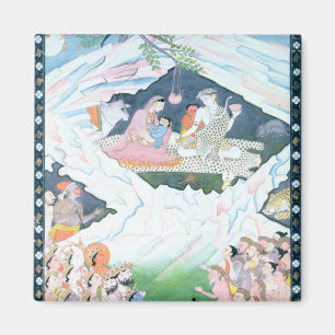 De Heilige Familie Shiva en Parvati Magneet