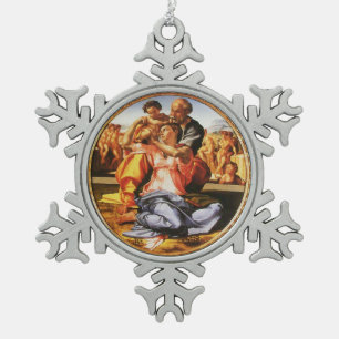 De Heilige Familie Tin Sneeuwvlok Ornament