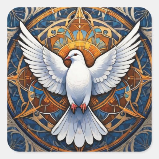 De Heilige Geest (duif) 1 Vierkante Sticker (Voorkant)