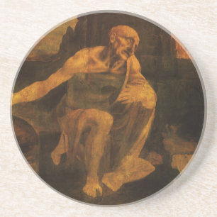 De heilige Hiëronymus van Da Vinci Zandsteen Onderzetter