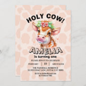 De Heilige Koe Ik ben 1-jarig Uitnodiging (Voorkant / Achterkant)