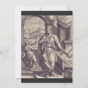 De heilige Mattheüs graveert goddelijke inspiratie Kaart
