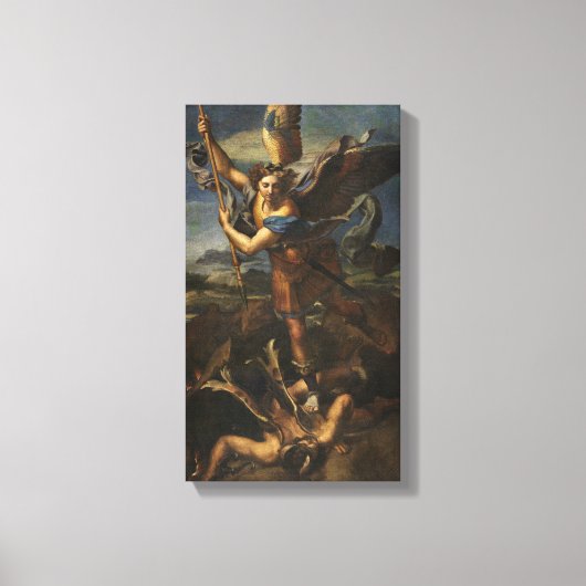De heilige Michaël de Aartsengel verslaat Satan Canvas Afdruk (Voorkant)