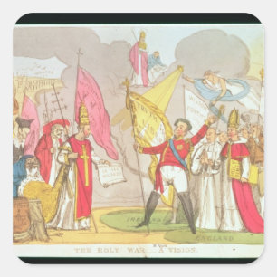 De Heilige Oorlog - Een visie, satirische cartoon Vierkante Sticker