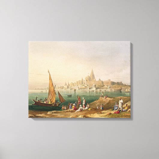 De heilige stad en de tempels van Dwarka, van Volu Canvas Afdruk (Voorkant)
