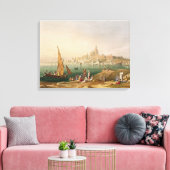 De heilige stad en de tempels van Dwarka, van Volu Canvas Afdruk (Insitu (Woonkamer))