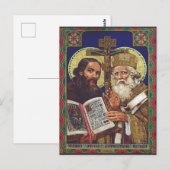 De heiligen Cyril en Methodius Patronen van Europa Briefkaart (Voorkant / Achterkant)