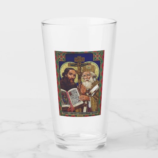 De heiligen Cyril en Methodius Patronen van Europa Glas (Voorkant)