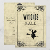 De heks Ball Halloween Kaart (Voorkant / Achterkant)