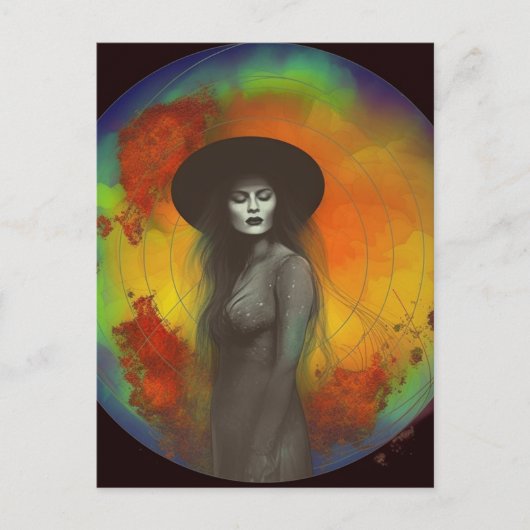 De heks briefkaart (Voorkant)