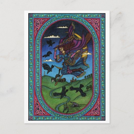 de heks en de ravens briefkaart (Voorkant)