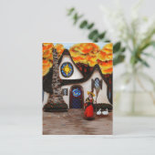 De heks en haar ganzen briefkaart (Staand voorkant)