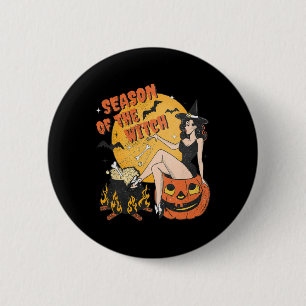 De heks Halloween Samhain 1 Ronde Button 5,7 Cm