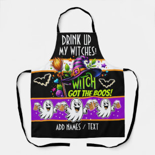 De heks heeft het boek schort