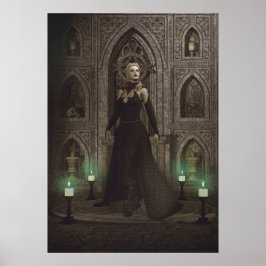 De heks in het kasteel bereidt een toverritueel vo poster