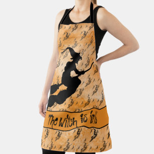 'De heks is in' Halloween Witch Silhouette Schort