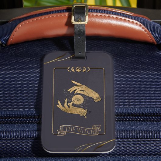 De heks Tarot Kaart Bagagelabel (Voorkant Insitu 2)