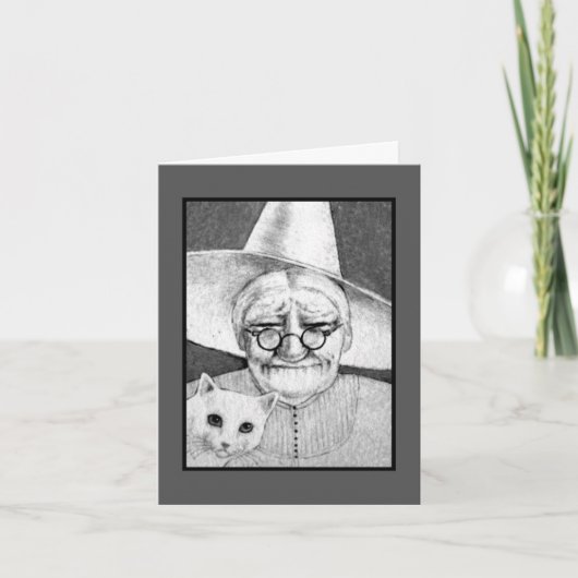 De Heks van Halloween met de Kaart van de Kat (Voorkant)
