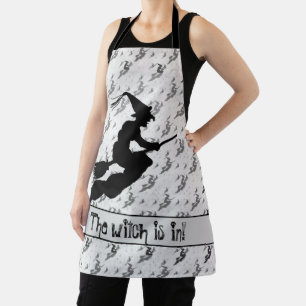 'De heks zit in' Halloween Witch Silhouette Grey Schort