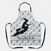 'De heks zit in' Halloween Witch Silhouette Grey Schort (Voorkant)