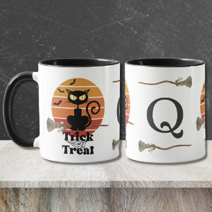 De heksencat's trick-or-treat-avontuur monogram mok