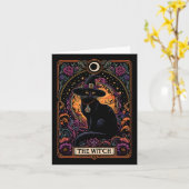 De Heksenkat Tarot Kaart Halloween Gothic (Gele Bloem)