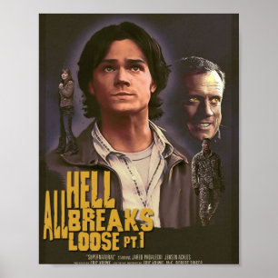 De hel breekt los poster