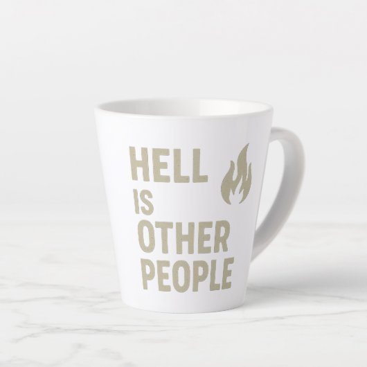 De hel is andere mensen latte mok (Rechterhoek)