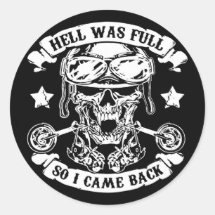 De hel was vol, dus ik kwam terug fietst-shirts ronde sticker