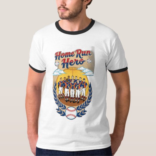 De held van de thuisrun. t-shirt (Voorkant)