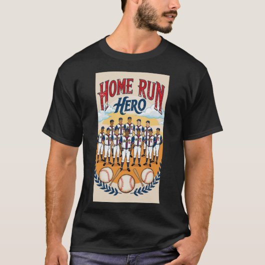 De held van de thuisrun. t-shirt (Voorkant)