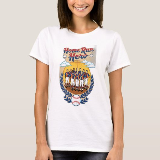 De held van de thuisrun. t-shirt (Voorkant)