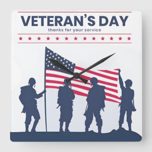 De Helden van Amerika Vieren – Veteranendag 2025 Vierkante Klok