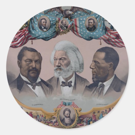 "De helden van het gekleurde ras" Ronde Sticker (Voorkant)