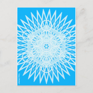 de heldere heilige meetkunde van blauwborstchakra briefkaart