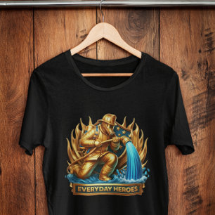 De heldhaftige brandweerman die vlammen temt t-shirt
