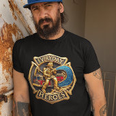 De heldhaftige brandweerman t-shirt