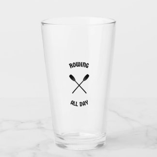 De hele dag roeien glas