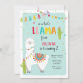 De hele lama leuke verjaardagsuitnodiging kaart (Voorkant)